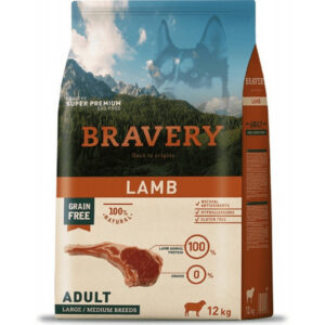 Bravery – Sans Céréales Agneau pour Chien de moyenne et grande taille (12 Kg)